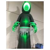 Boyel Living 8 ft. Halloween Inflatable Mirror Face Ghost Lighted Waterproof Outdoor Yard Decoration with LED Lights