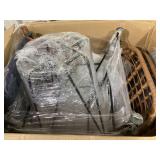 Costway 3PCS Patio Rattan Bistro Set Coffee Table Armchair Garden Navy Cushion