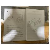 Costway 4 in 1 Kids Table and Chairs Set with Reversible Tabletop and Bookshelves (Grey Storage Boxes)