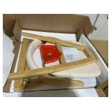 GOFLAME Bamboo Accent Chair, Mid-Century Modern Armchair with Curved Backrest & Seat Cushion, Upholstered Reading Chair, Leisure Chair for Living Room, Dining Room, Bedroom, Study, Natural