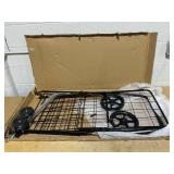 COSTWAY Folding Shopping Cart, Metal Grocery Cart with Extra Basket, 360° Swiveling Front Wheels & Comfortable Handle, Light Weight Collapsible Utility Cart for Laundry, Camping (Black) 24.5"D x 24"W