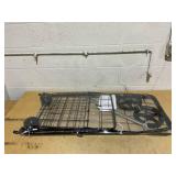 Goplus Jumbo Folding Shopping Cart with Rolling Swivel Wheels, Foldable Grocery Cart on Wheels with Double Basket, Heavy Duty Utility Cart, Shopping Carts for Groceries Laundry Book Luggage Travel