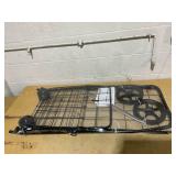 Goplus Jumbo Folding Shopping Cart with Rolling Swivel Wheels, Foldable Grocery Cart on Wheels with Double Basket, Heavy Duty Utility Cart, Shopping Carts for Groceries Laundry Book Luggage Travel