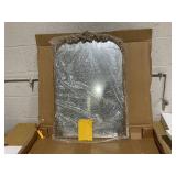 CHARMAID Arched Mirror, Gold Antique Mirror, Vintage Ornate Baroque Mirror with Metal Frame 30"L x 20"W