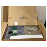 COSTWAY Counter Height Bar Stools Set of 2, 29.5-inch Backless Saddle Stools with Nailhead Trim, Footrest, Max Load 330 Lbs, Upholstered Barstools for Kitchen Island Pub, Beige