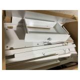 Costzon Kids Desk and Chair Set, Wooden Children Study Desk w/Hutch, Large Cabinet and Drawer for Home School Writing, Reading & Drawing, Computer Workstation Student Table and Chair for 3+ (White) (U