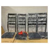 GOFLAME Dining Chairs Set of 4, Ladder Back Side Chairs with Solid Rubber Wood Legs & Non-Slip Food Pads, 4-Pack Space-Saving Armless Dining Chairs for Dining Room, Living Room, Restaurant, Black