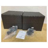 Costway 2 -Pack Brown Rattan Ottoman