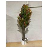 Costway HZ10318-1 5 ft. Tall Artificial Croton Plant with Gradient Leaves & Nursery Pot