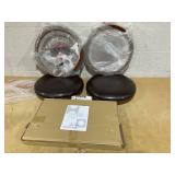 Costway 24" Set of 2 Swivel Leather Padded Bar Dining Stools