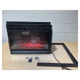 COSTWAY Electric Fireplace Inserts 28.5-inch Wide, 750W/1500W Wall Recessed and Freestanding Fireplace with 3 Flame Colors, 5 Brightness Settings, 8H Timer, Remote Control, Heater for Indoor Use 6"D x