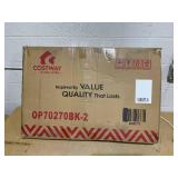 Costway Set of 2 Black Steel Frame Stationary Recliner Chair with Black Mesh Seat