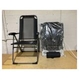 Costway Set of 2 Black Steel Frame Stationary Recliner Chair with Black Mesh Seat