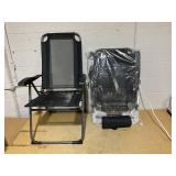 Costway Set of 2 Black Steel Frame Stationary Recliner Chair with Black Mesh Seat