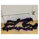LOT OF 2 Boyel Living - 9 Feet Pre-lit Christmas Halloween Garland with 50 Purple LED Lights - Black
