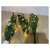 Goplus 6ft Pre-Lit Pencil Christmas Tree, Artificial Slim Xmas Tree with 180 Warm-White LED Lights, 390 Branch Tips, Foldable Metal Stand, for Home Office Indoor Holiday Decor