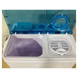 COSTWAY Portable Washing Machine, Twin Tub 20 Lbs Capacity, Compact Laundry Washer(12 Lbs) and Spinner(8 Lbs), Durable Design, Timer Control, Perfect for RV, Apartments and Dorms, Blue+White