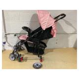 Baby Joy Lightweight Stroller, Compact Toddler Travel Stroller for Airplane, Infant Stroller w/Adjustable Backrest/Footrest/Canopy (Minor Transit Damage, Left Rear Wheel Could Not Be Assembled)