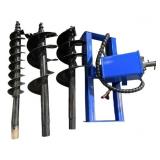 AGT Skid Steer Hydraulic Auger with 3 bits (6, 12, 14") | AGT-SSE-CAG-Y-BL