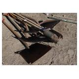 Assorted Shovels, Post Hole Digger, Pitchfork