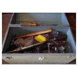 Tool Box with Tools - Drivers, Wrenches, Chalk Lines