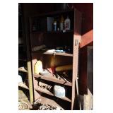 Metal Shelf with Contents - Screw Jack, Fittings, Trimmer Line