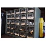 Metal Shelf with Contents - Screw Jack, Fittings, Trimmer Line