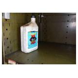 Heavy Duty Metal Shelf with Contents - Automotive and Snowmobile Chemicals