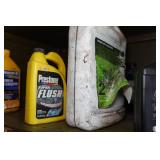 Heavy Duty Metal Shelf with Contents - Automotive and Snowmobile Chemicals