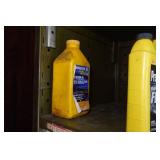 Heavy Duty Metal Shelf with Contents - Automotive and Snowmobile Chemicals