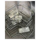 Set of 3 Black Metal Corner Shower Caddies