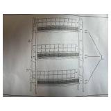 Three-Tier Metal and Wood Bunk Bed Frame (Unassembled)