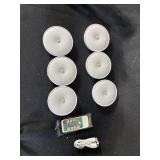 Set of 6 LED Puck Lights with Remote and USB Cable
