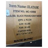 Elabest Elatask Ergonomic Office Chair, Black Frame/Gray Mesh