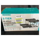 Sevenblue 2-Tier Sliding Organizers and Storage, 2 Pack