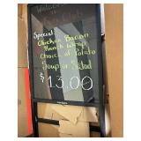 Woodsam Lighted Menu Display Board with Markers and Accessories