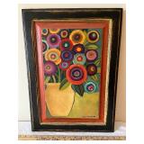 Framed Floral Abstract Painting by Jolie Raimondo
