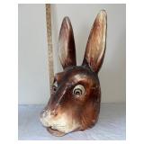 Large Vintage Papier-Mache Rabbit Mask with Tall Ears