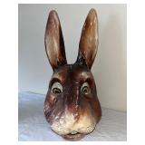 Large Vintage Papier-Mache Rabbit Mask with Tall Ears