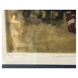 Framed Signed Print by Jeanine Rudo Boufanger La vendeuse d oiseaux