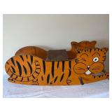 Vintage Wooden Tiger Rocking Toy with Hand-Painted Details