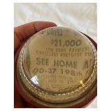 Vintage Glass Apothecary and Advertising Jar Collection with Magnifying Glass Paperweight