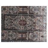 Persian-Style Area Rug with Intricate Floral Design and Fringe, 3x5 Ft