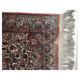 Vintage Persian Style Area Rug with Fringe, Floral Medallion Design