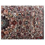 Vintage Persian Style Area Rug with Fringe, Floral Medallion Design