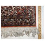 Vintage Persian Style Area Rug with Fringe, Floral Medallion Design