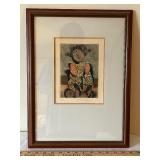 G. Rodo Boulanger Signed and Numbered Etching 65/100 in Frame