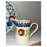 Boch Freres Holland Hand-Painted Plate and Pitcher Set