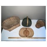 Set of 4 Woven Baskets Assorted Styles and Sizes