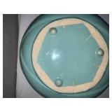 Large Vintage Turquoise Ceramic Jardiniere with Handles